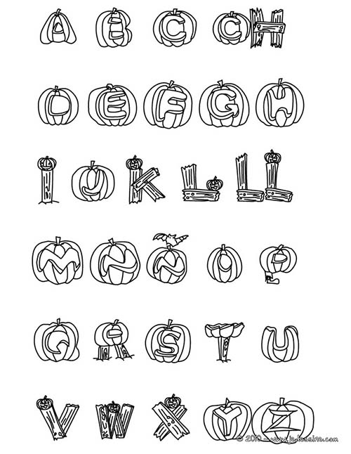 halloween alphabet coloring pages printable jpg