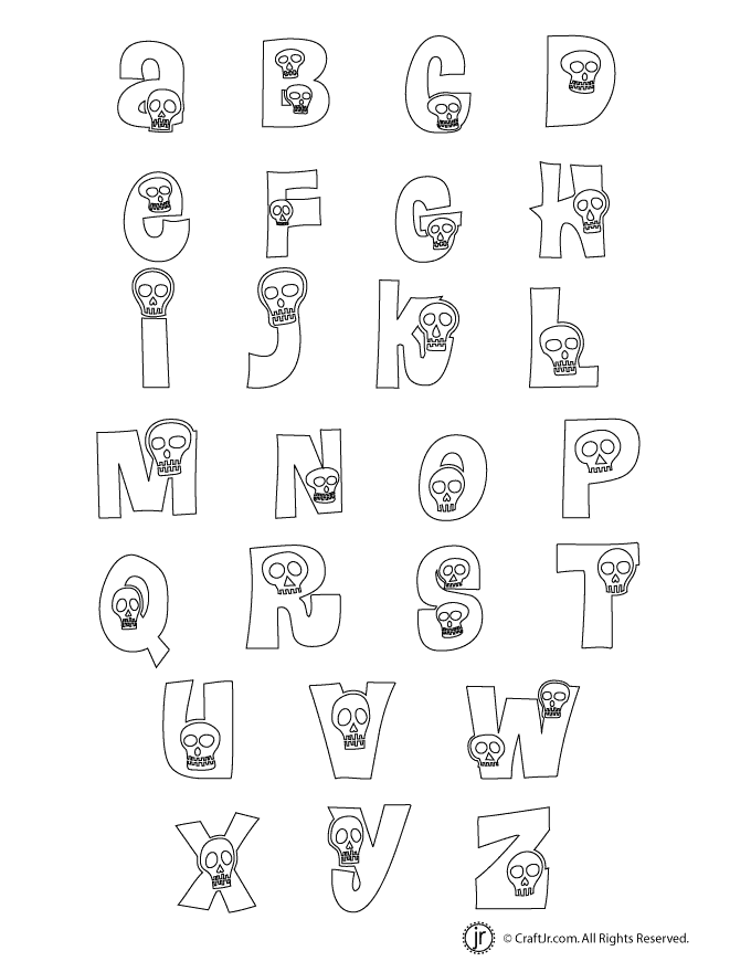 halloween alphabet coloring pages printable jpg