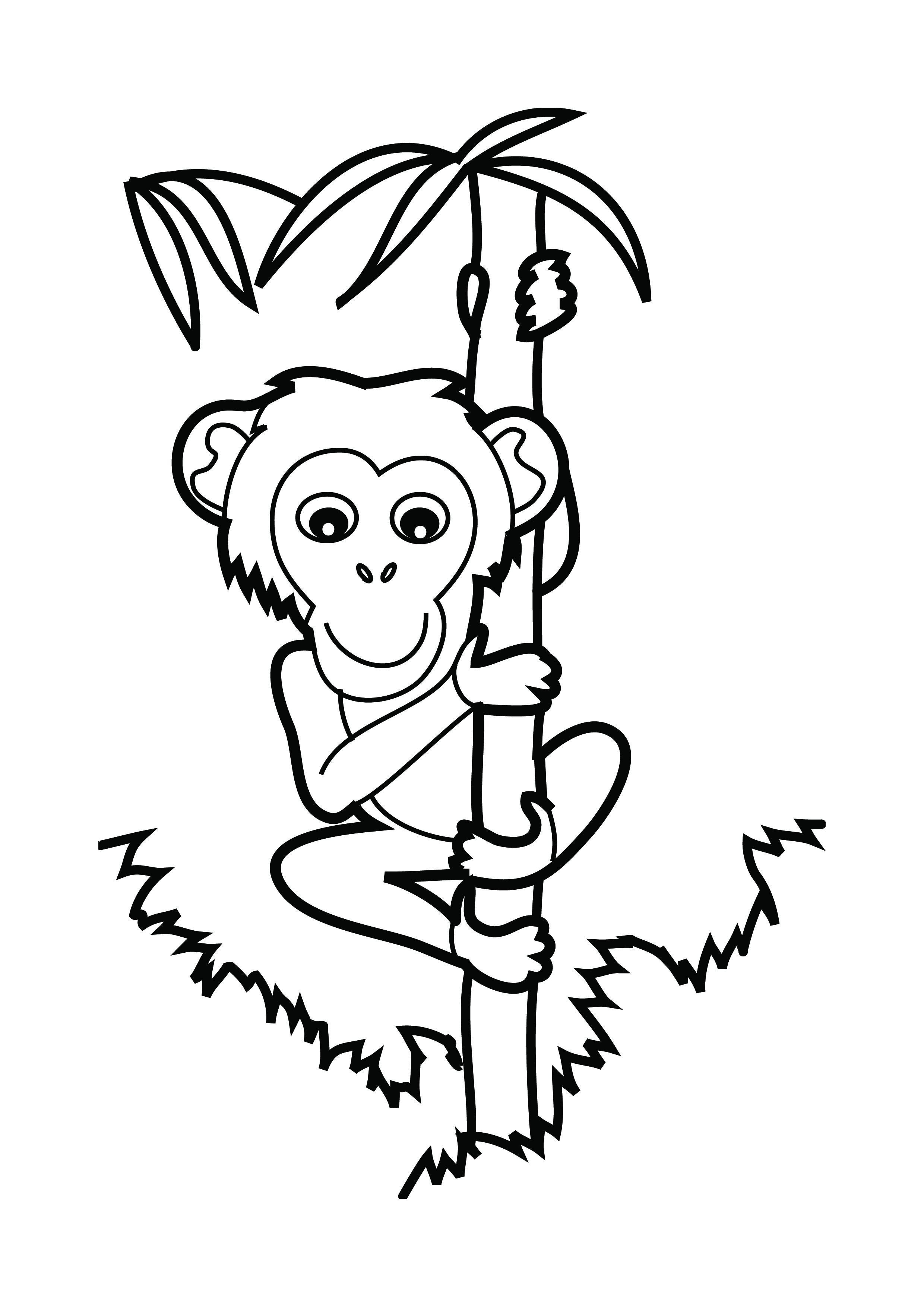 playful chimpanzee coloring pages printable jpg