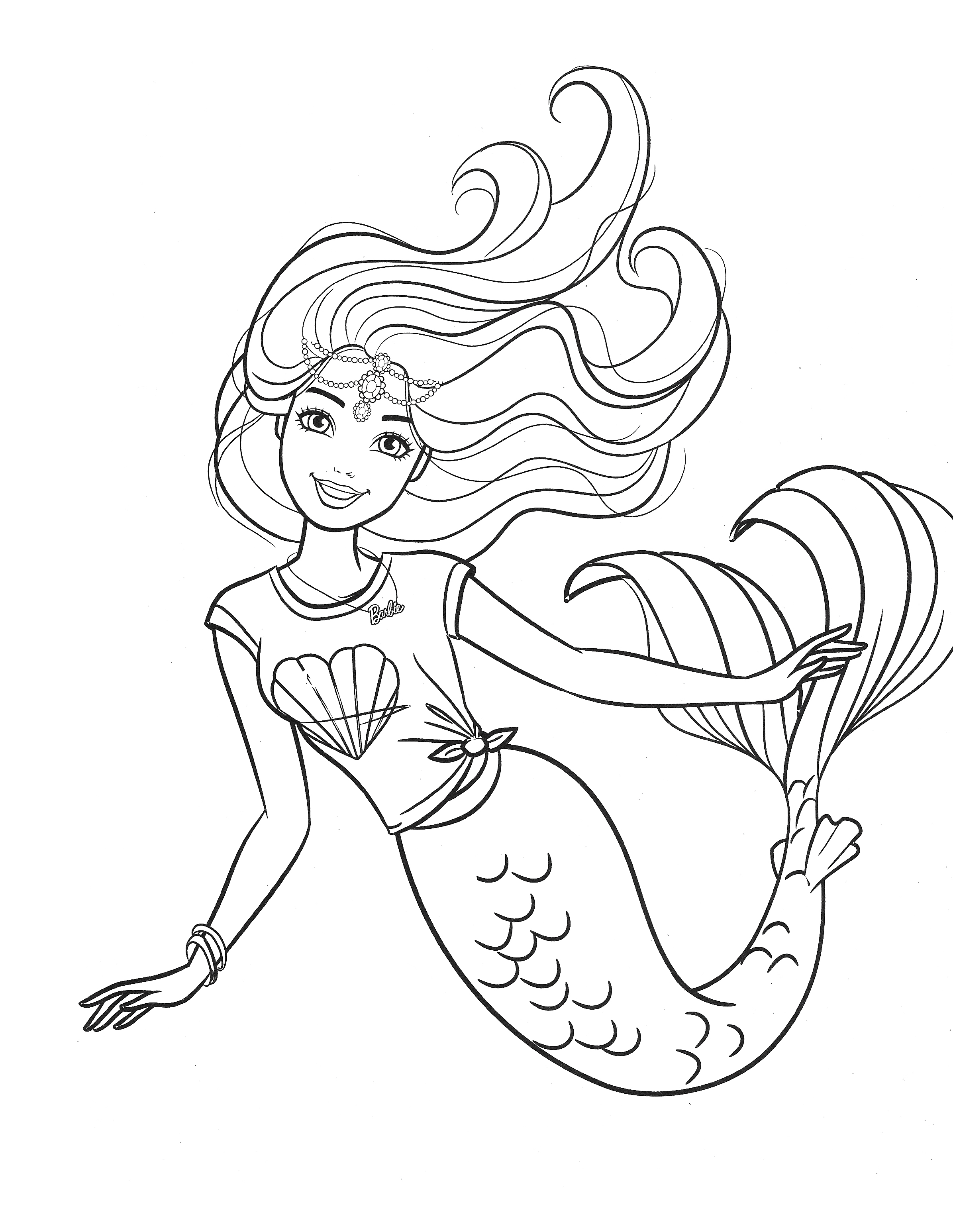 creative mermaid free coloring pages for kids printable jpg