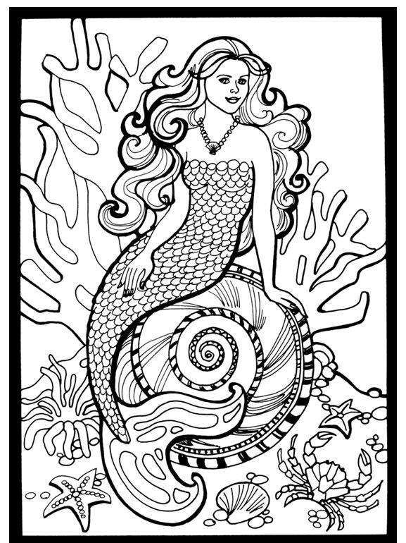 creative mermaid free coloring pages for kids printable jpg