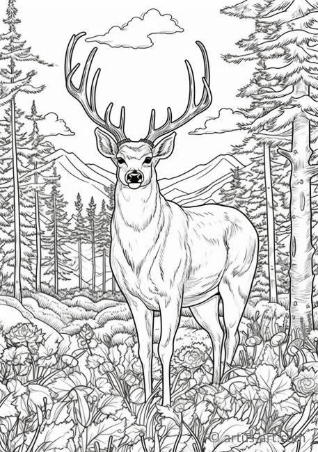 white tailed deer coloring pages printable jpg