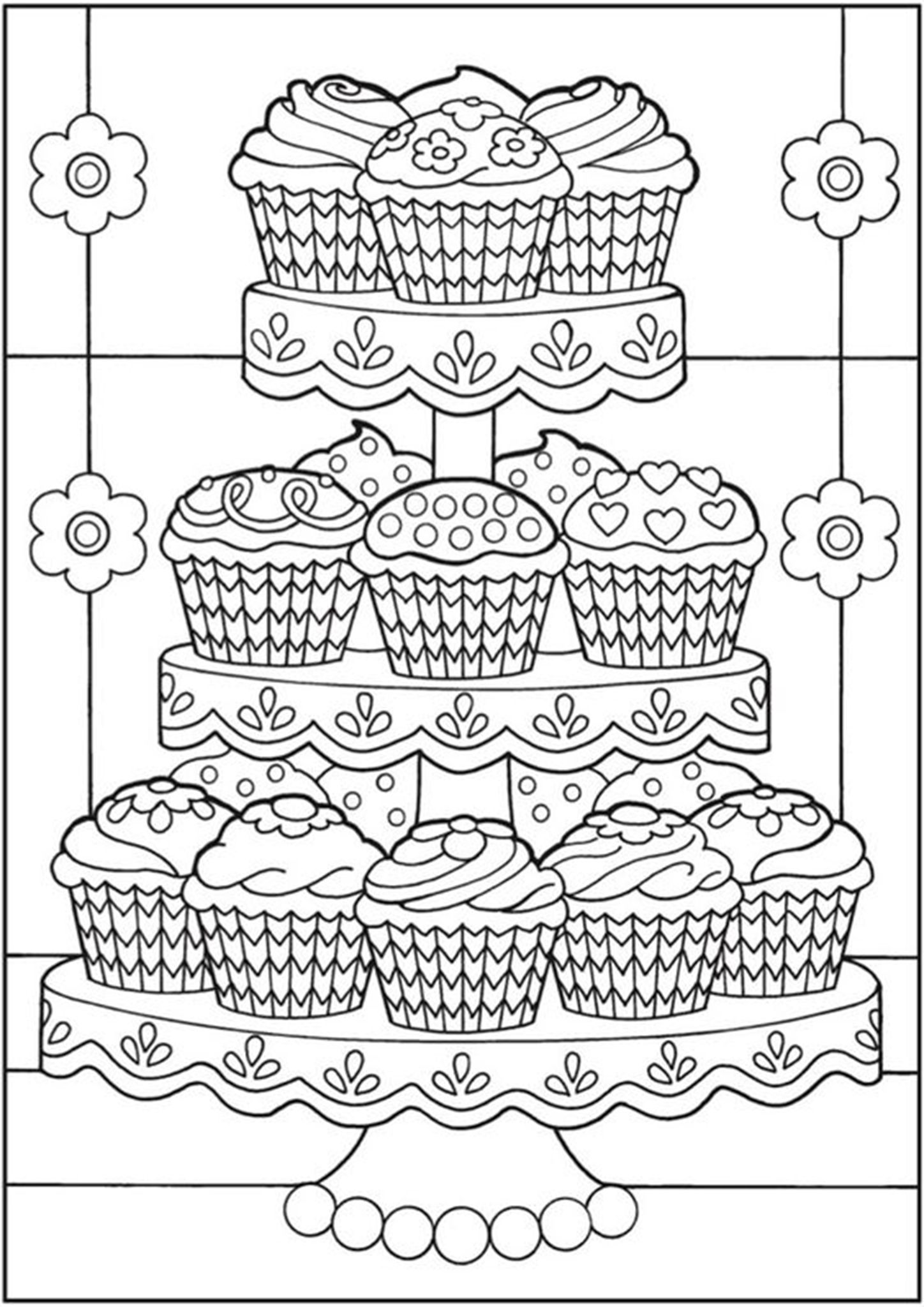 delicious cupcake coloring pages printable jpg