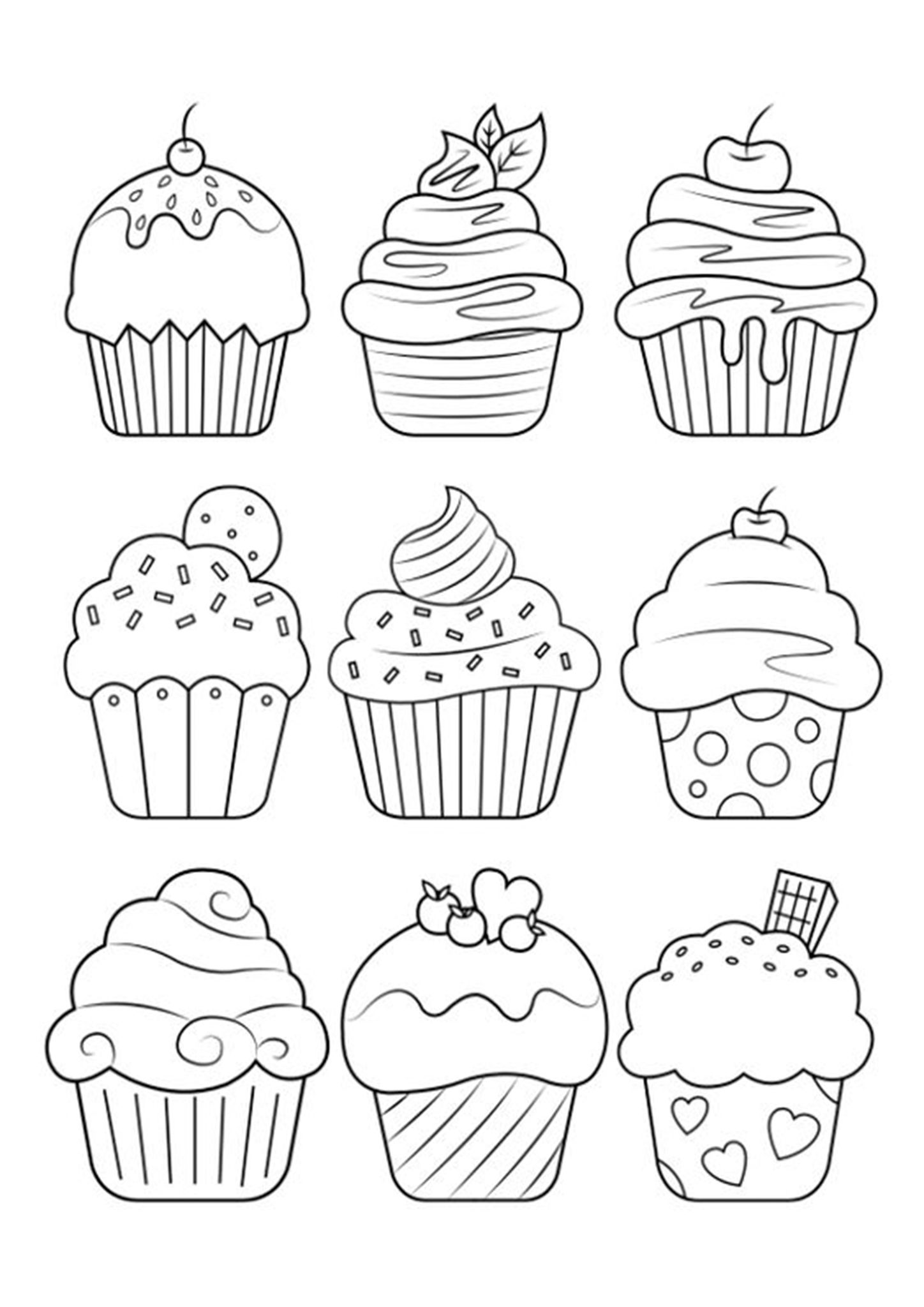 delicious cupcake coloring pages printable jpg