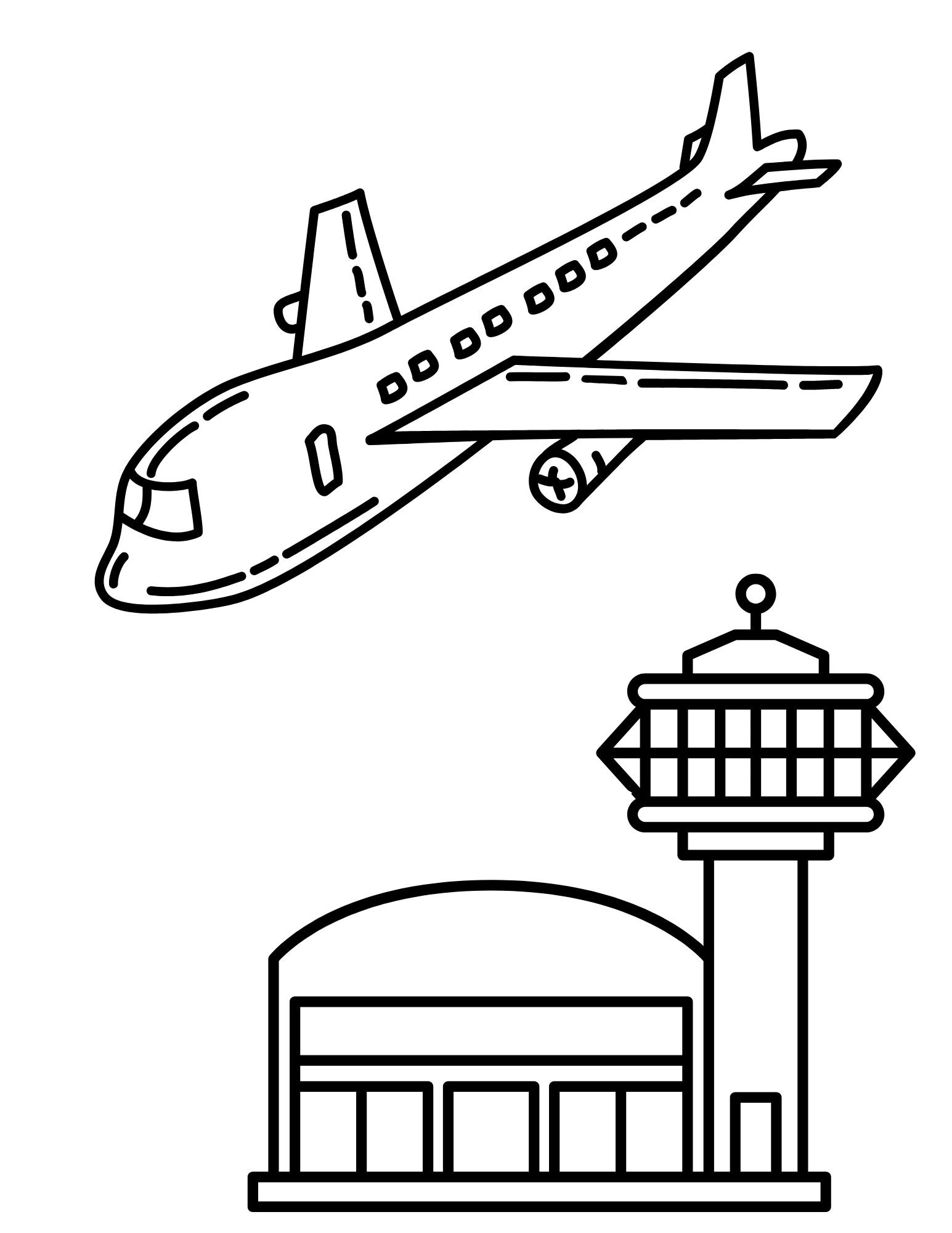 airport coloring page printable jpg