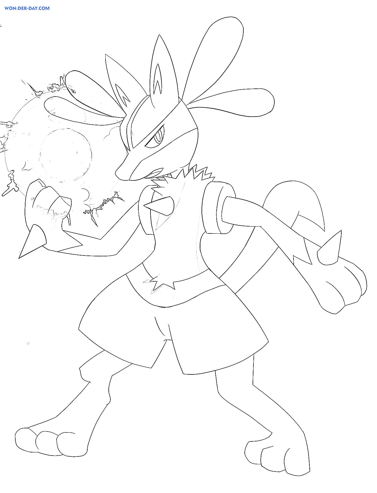 riolu coloring page printable jpg