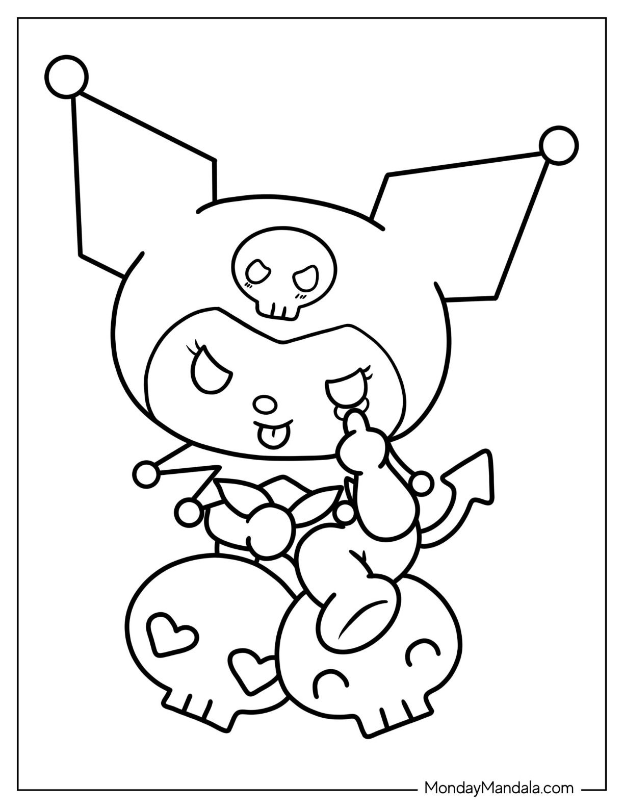 cute kuromi coloring pages printable jpg