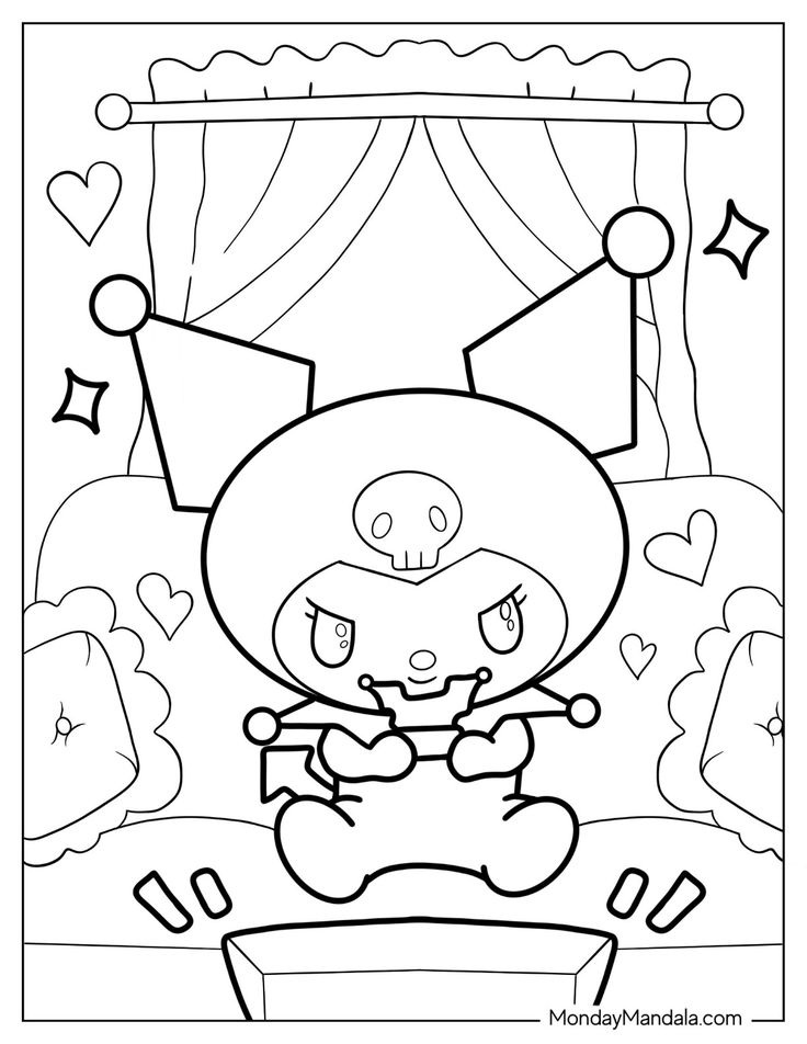 cute kuromi coloring pages printable jpg