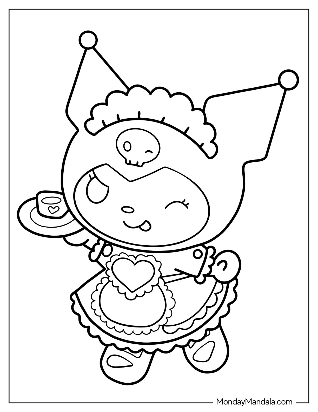 cute kuromi coloring pages printable jpg