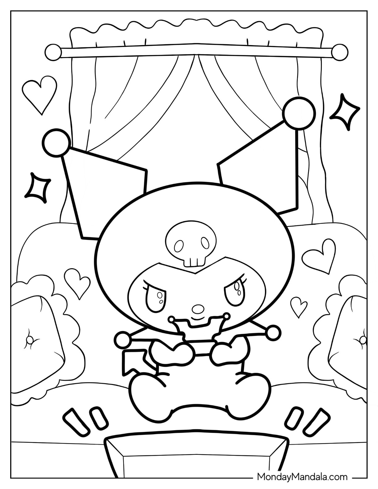 cute kuromi coloring pages printable jpg