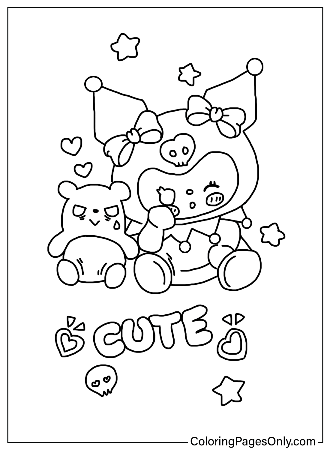 cute kuromi coloring pages printable jpg