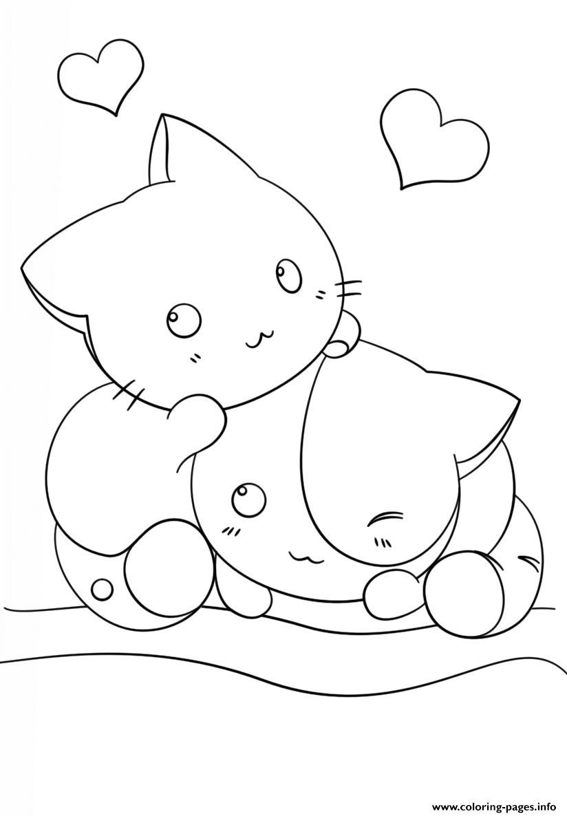 creative kawaii kittens coloring pages printable jpg