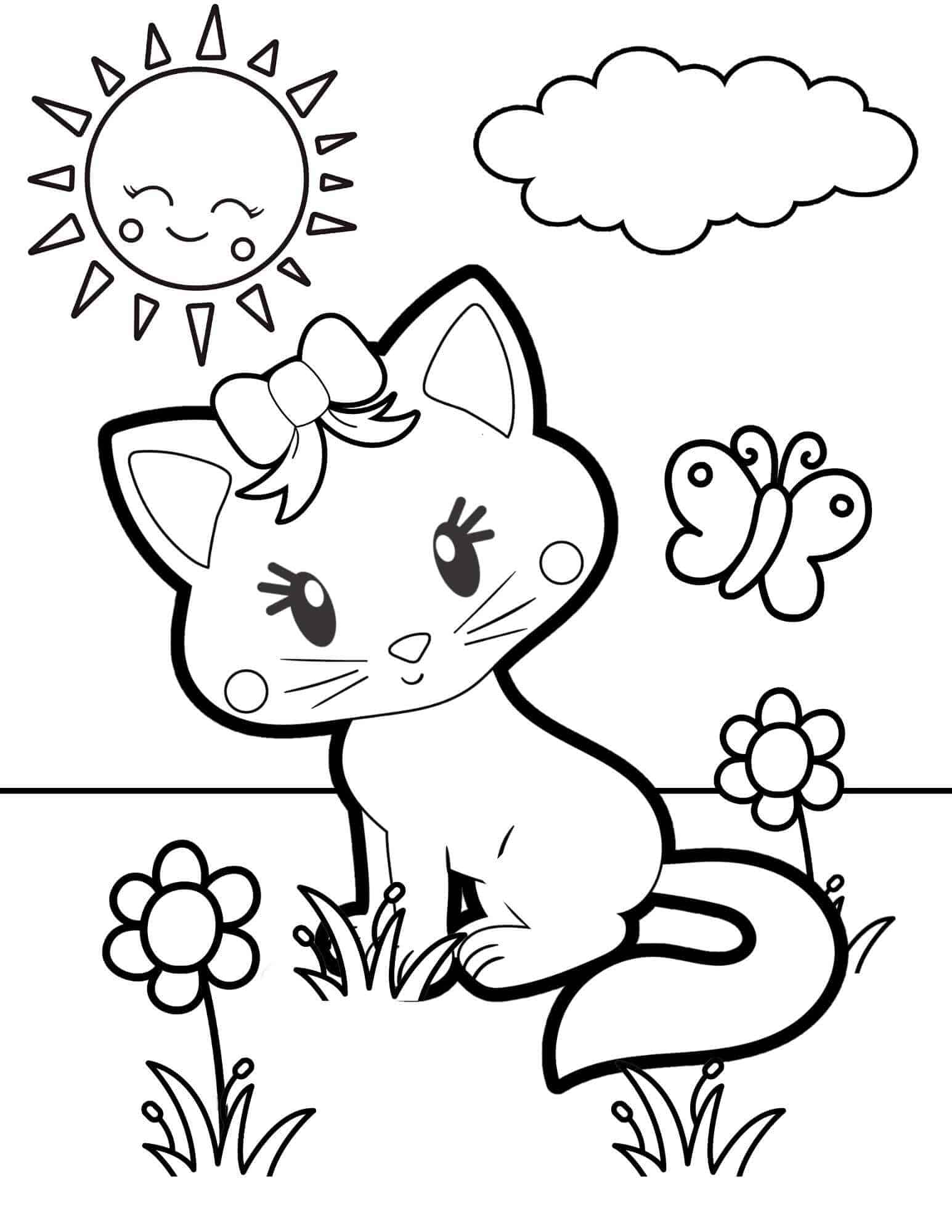 creative kawaii kittens coloring pages printable jpg