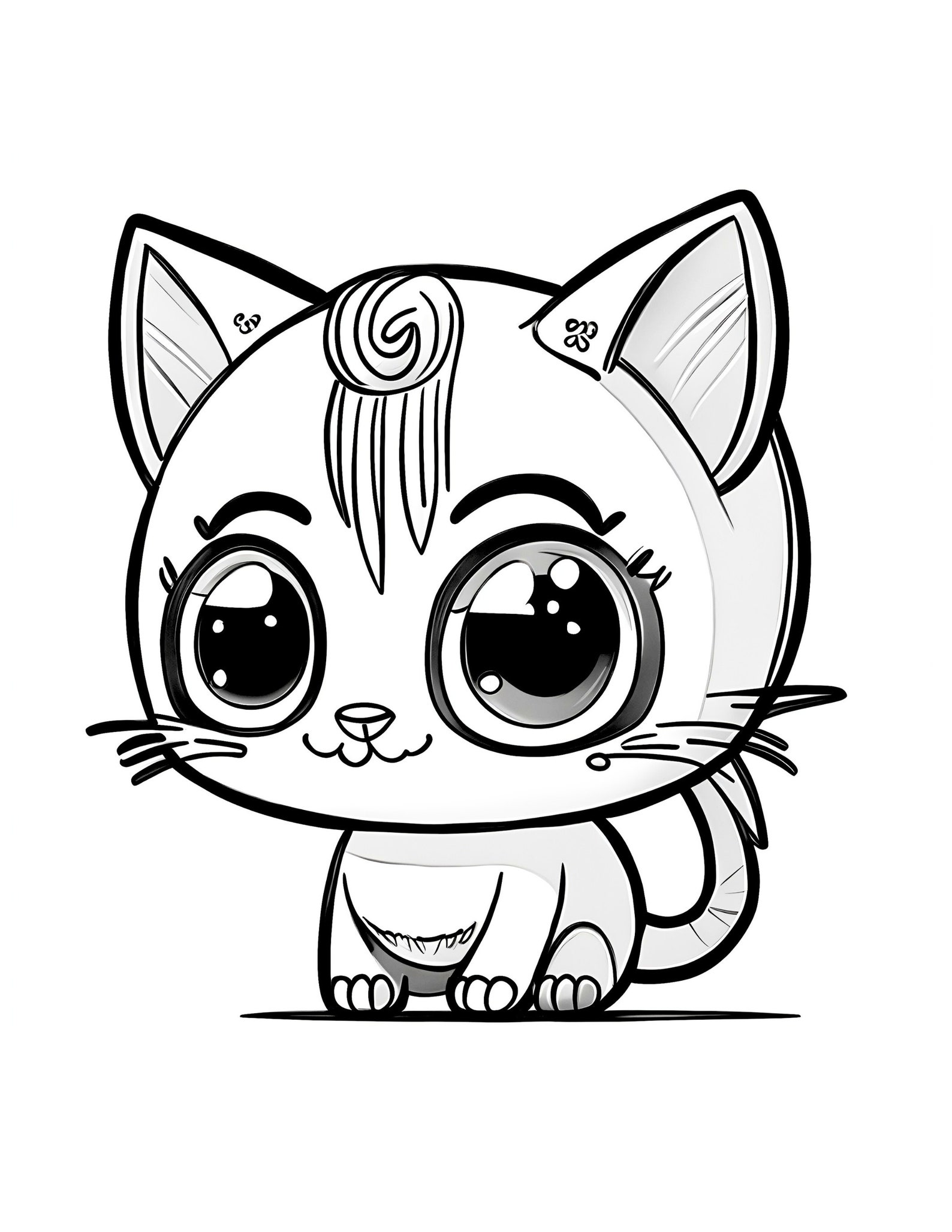 creative kawaii kittens coloring pages printable jpg