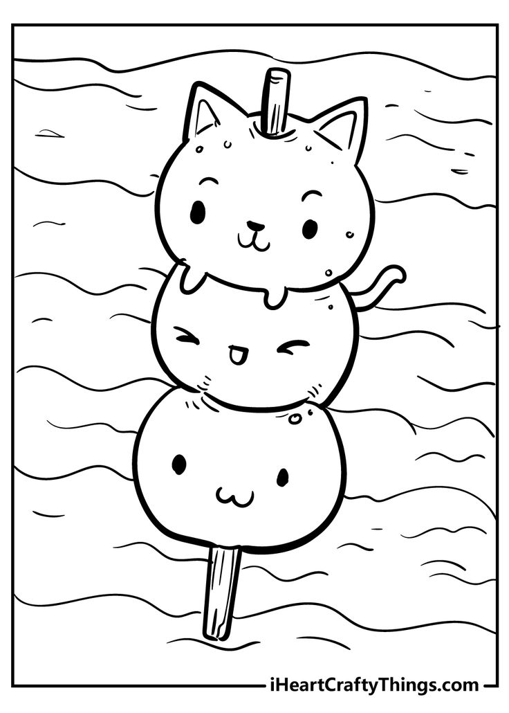 creative kawaii kittens coloring pages printable jpg