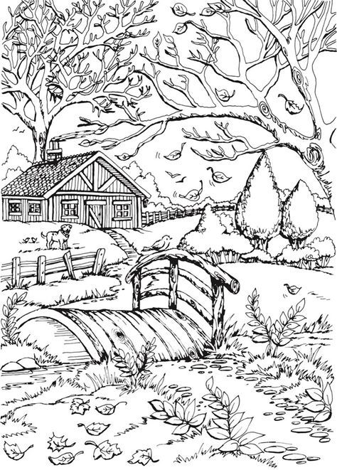 fall scenery coloring pages printable jpg