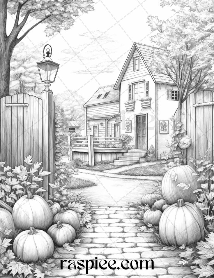 fall scenery coloring pages printable jpg