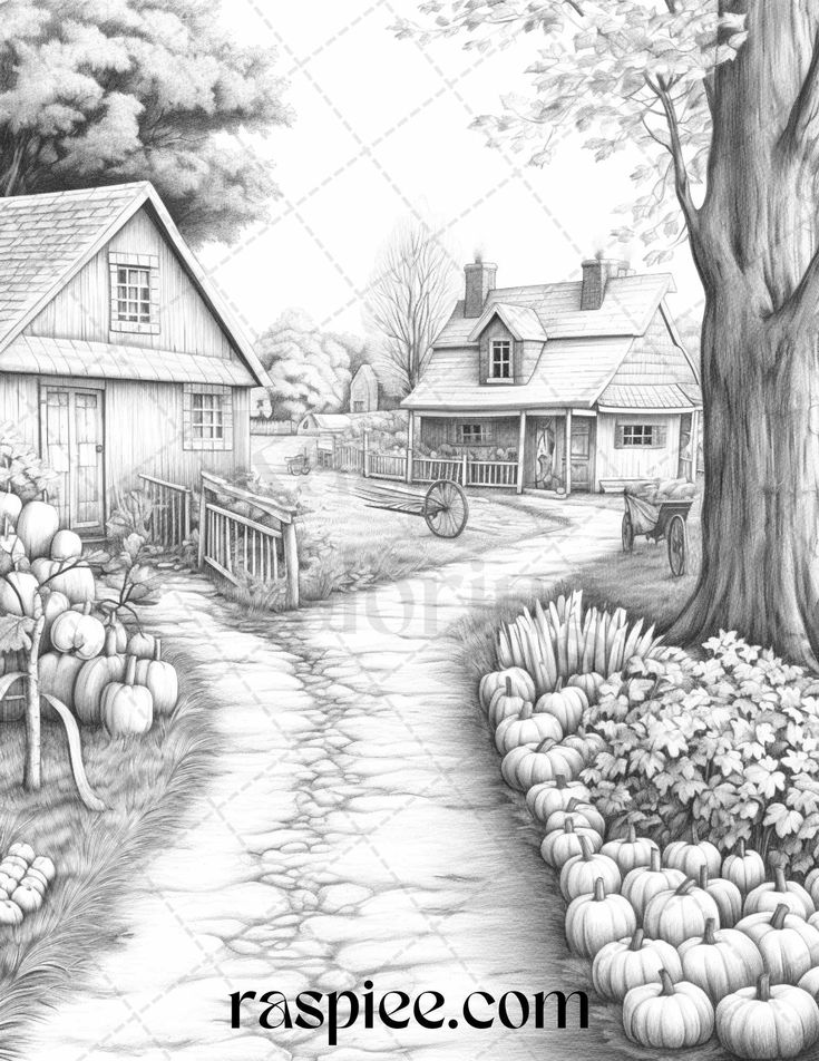 fall scenery coloring pages printable jpg