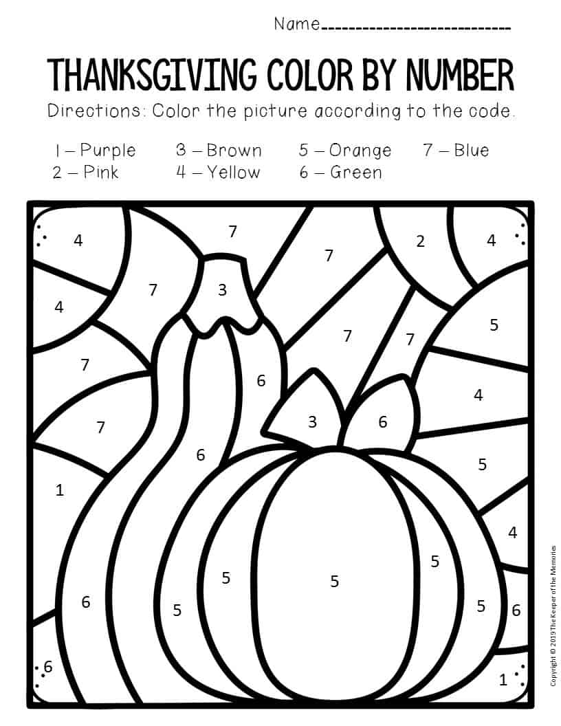 pumpkin color by number printable pages jpg