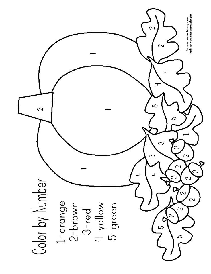 pumpkin color by number printable pages jpg