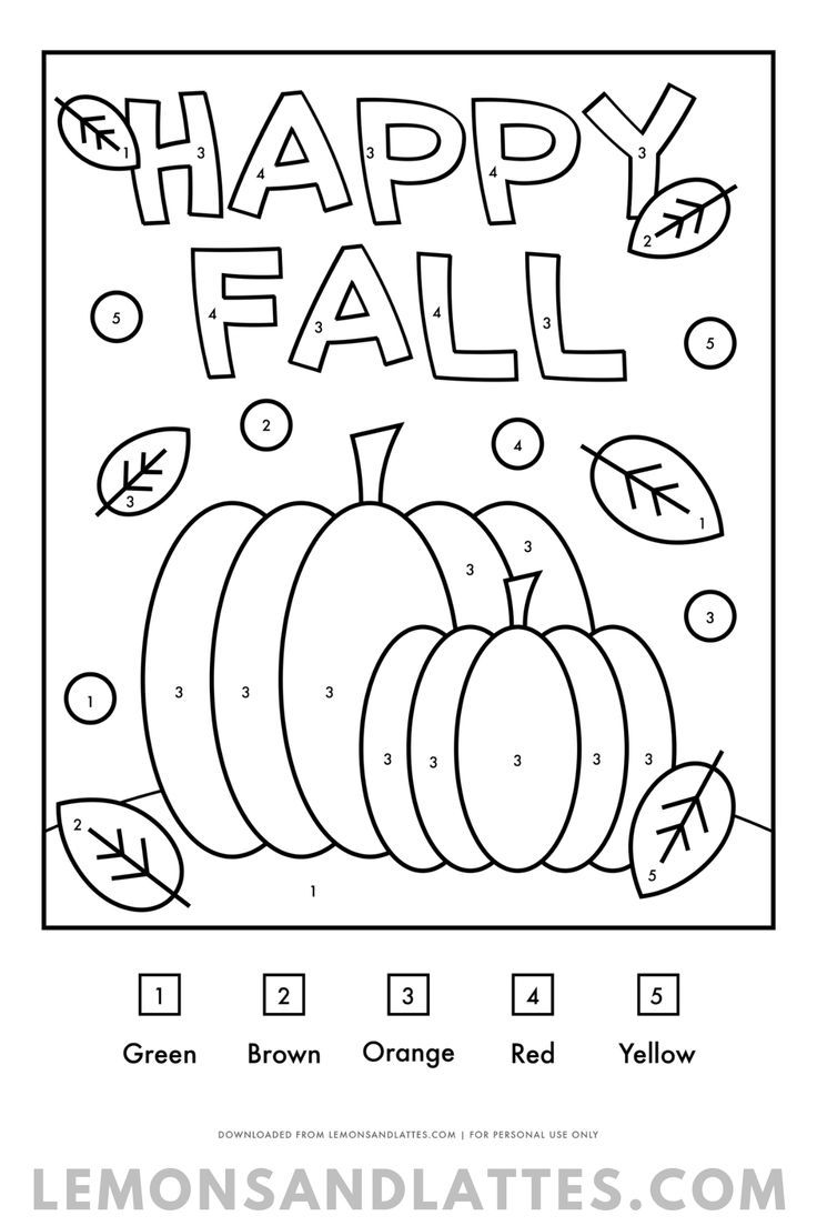 pumpkin color by number printable pages jpg