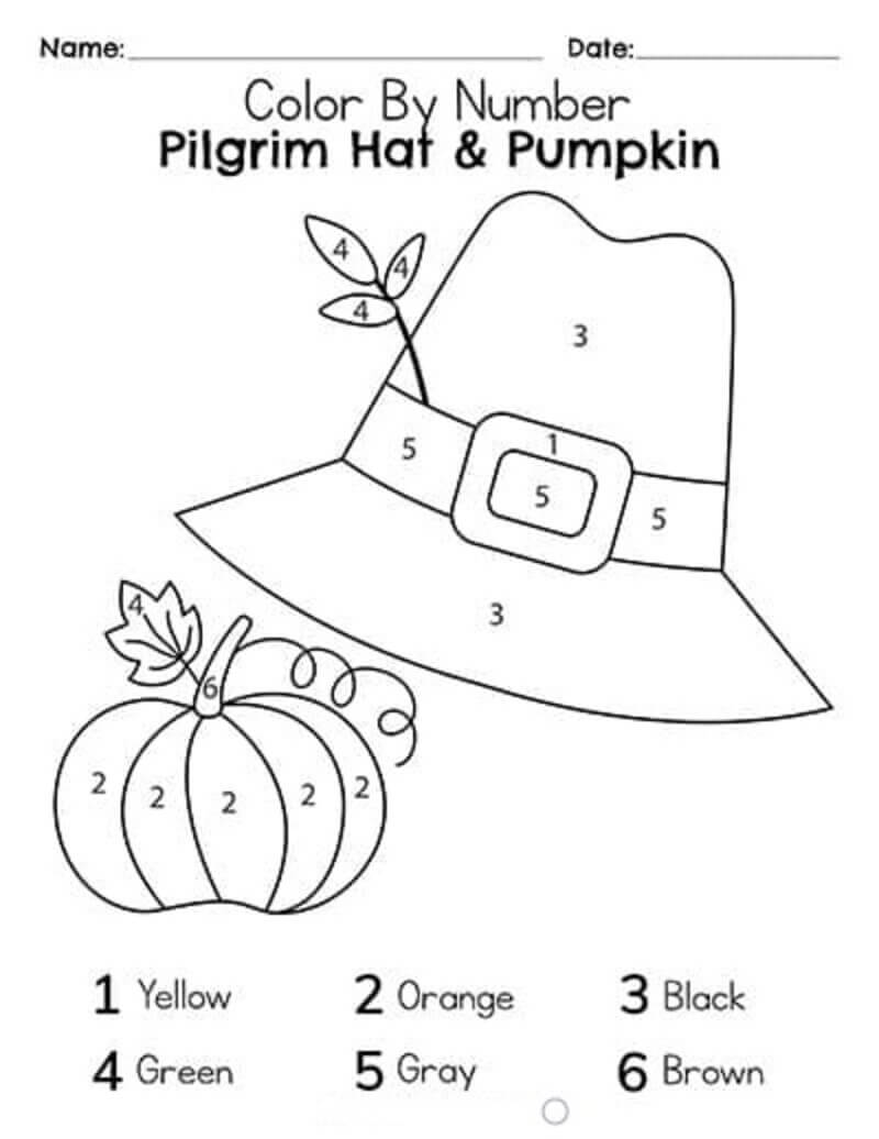 pumpkin color by number printable pages jpg