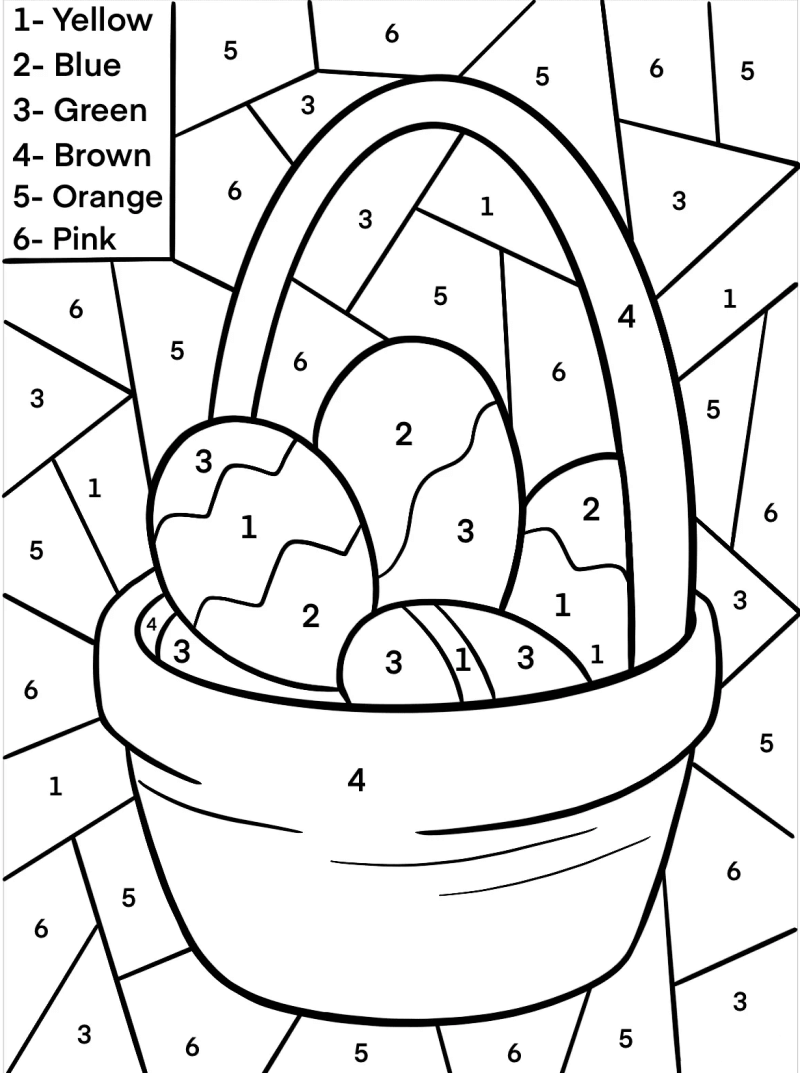 pumpkin color by number printable pages jpg