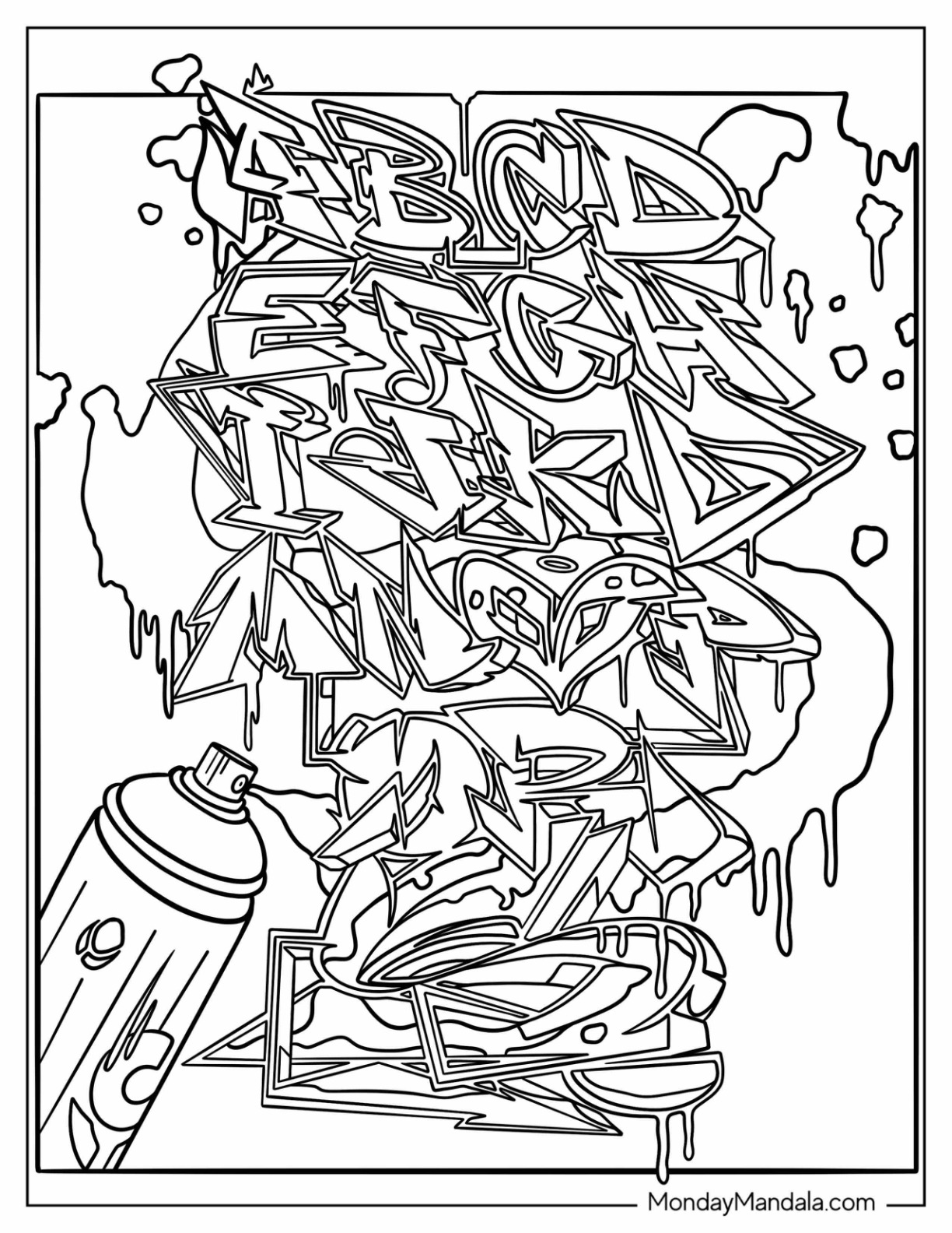 art with edge graffiti coloring pages printable jpg