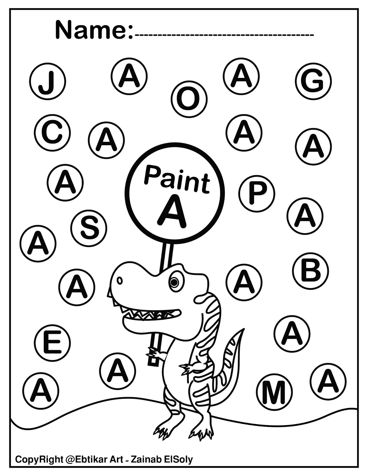 dinosaur abc coloring pages fun printable jpg