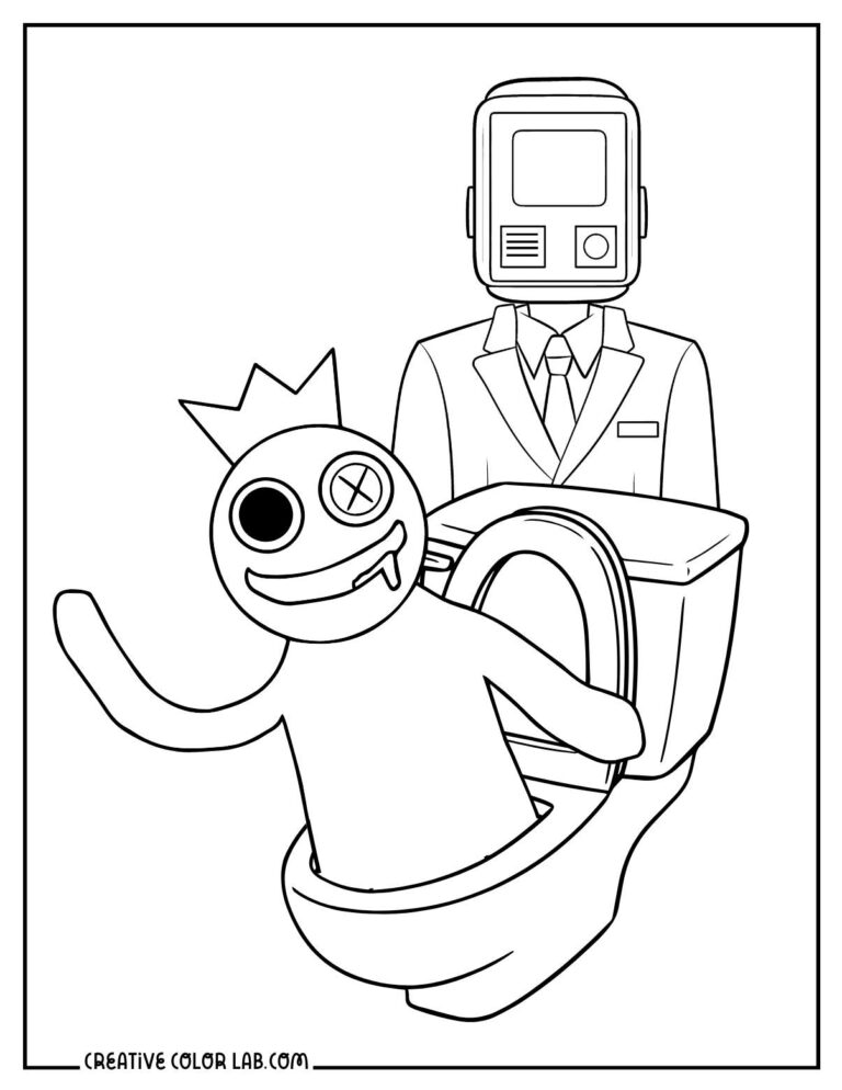 skibidi drillman coloring pages printable jpg