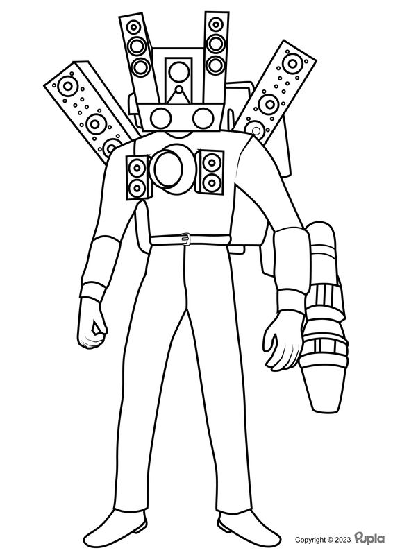 skibidi drillman coloring pages printable jpg