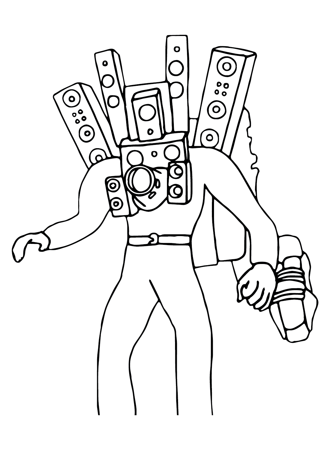 skibidi drillman coloring pages printable jpg