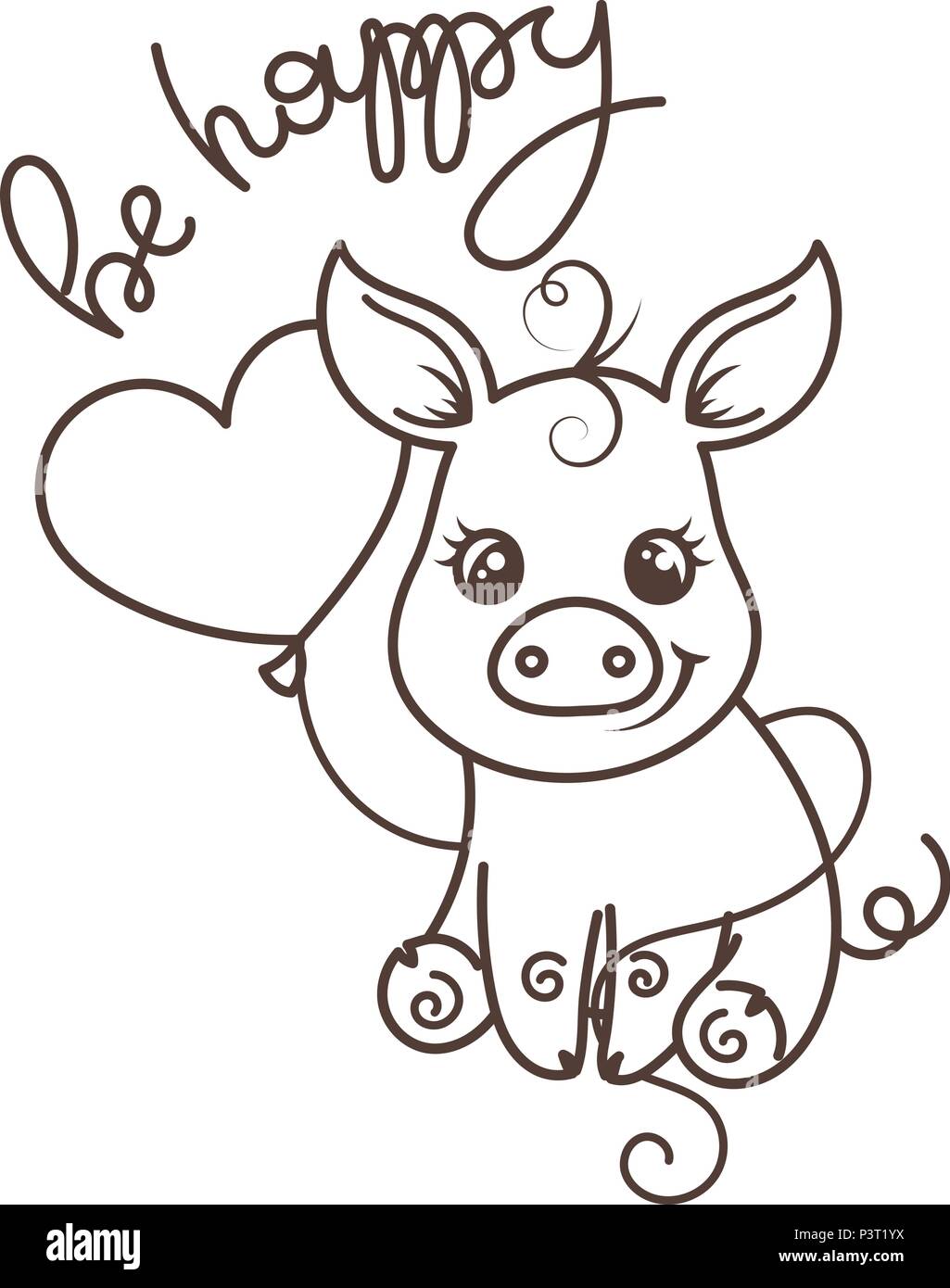 cute cartoon baby pig vector illustration coloring page ptyx jpg jpg