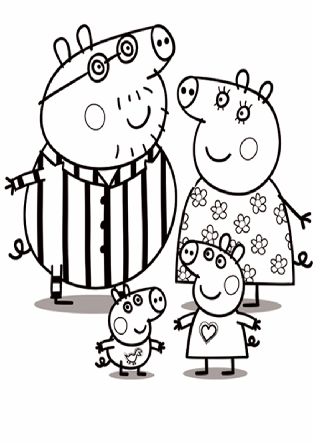 familia pig en pijama para imprimir y recortar png jpg