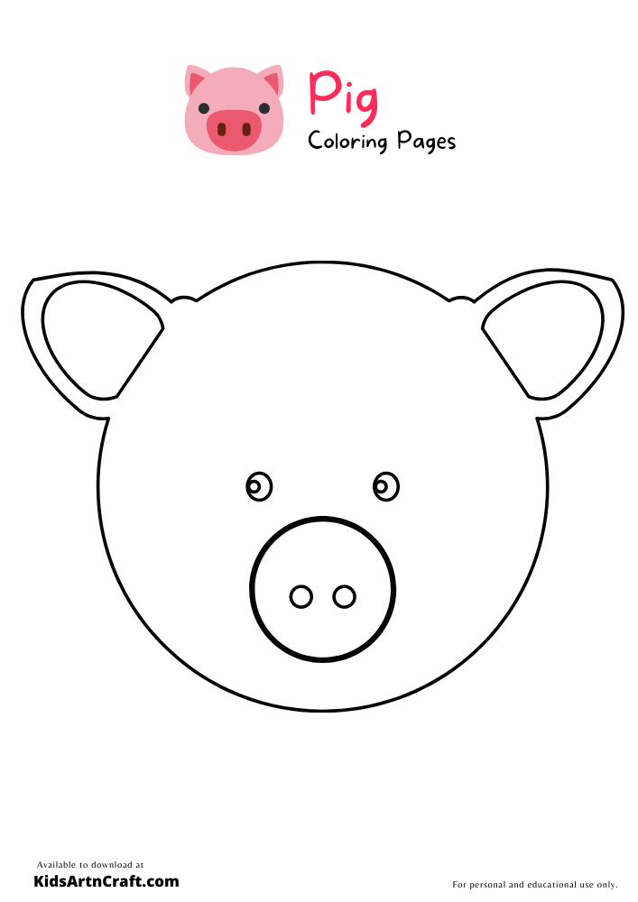 pig coloring pages for kids free printables png jpg