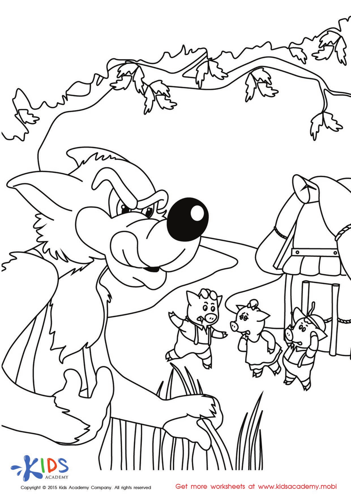 story three little pigs coloring pdf worksheet png jpg