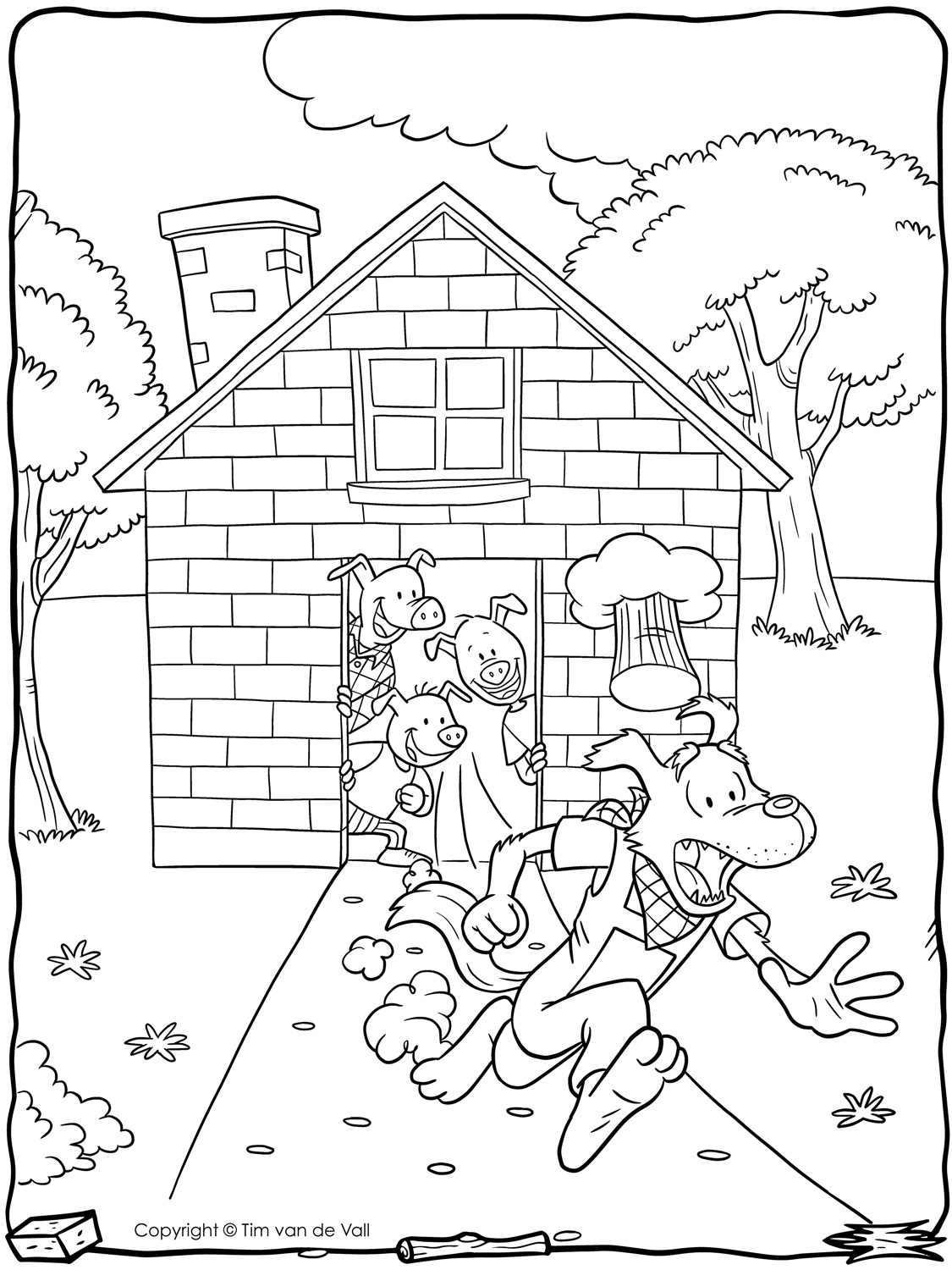 three little pigs wolf running coloring page jpg jpg