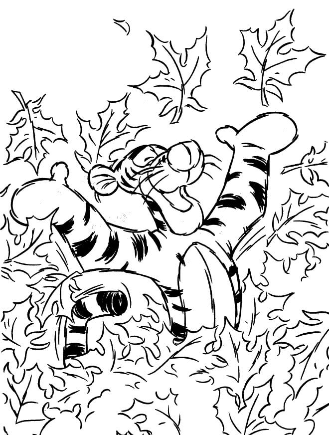 tigger with leaves coloring page jpg jpg