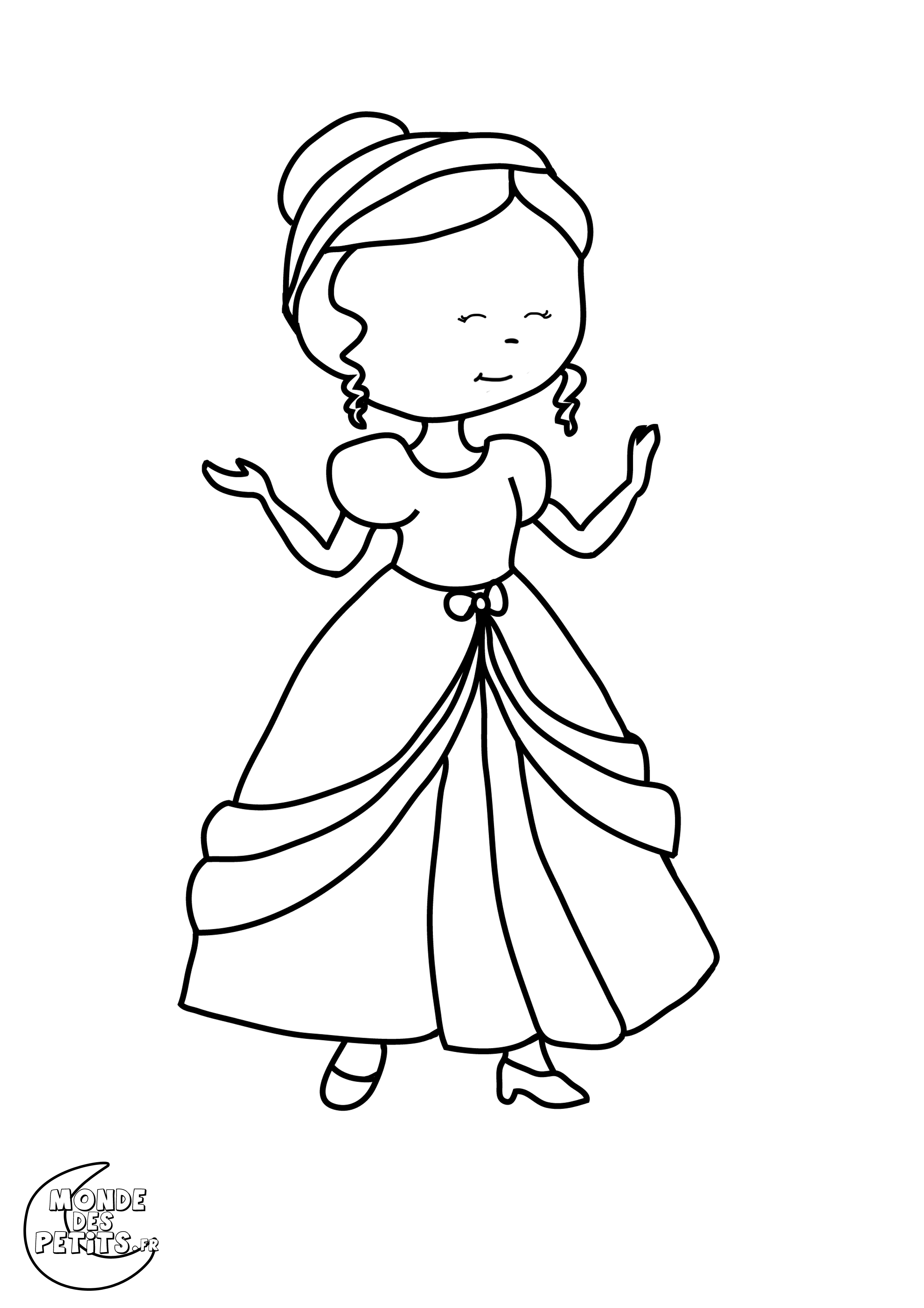 aesthetic princess drawing for coloring printable jpg