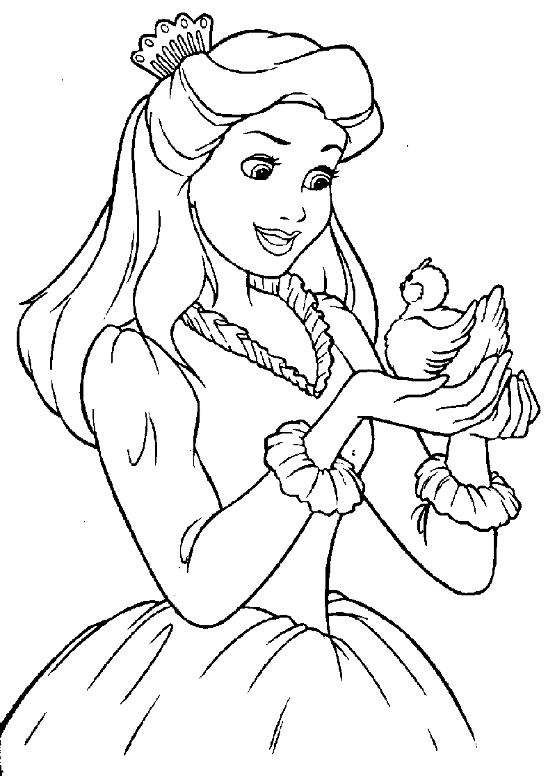 happy princess drawing for coloring printable jpg