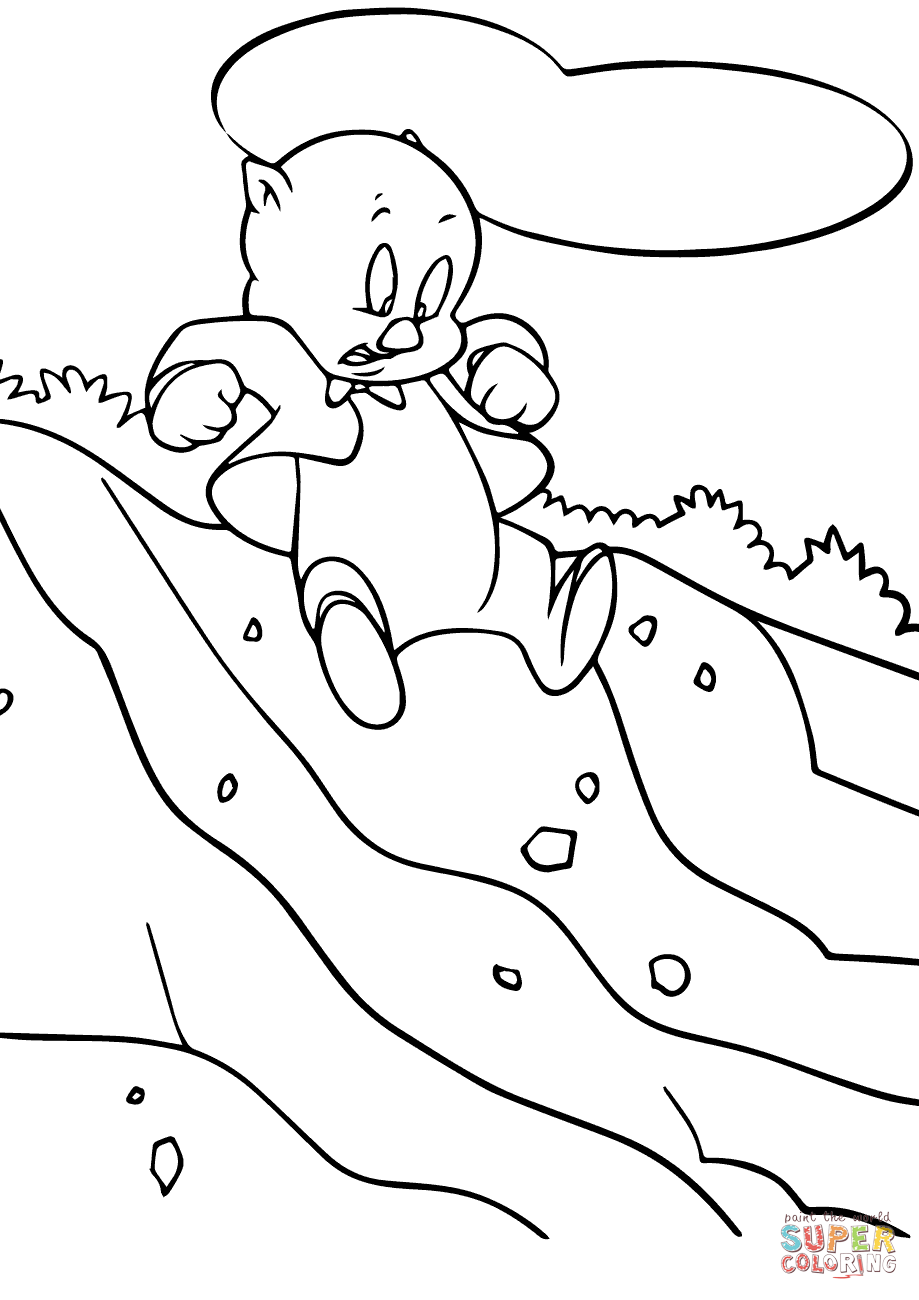 unique porky pig coloring pages printable jpg