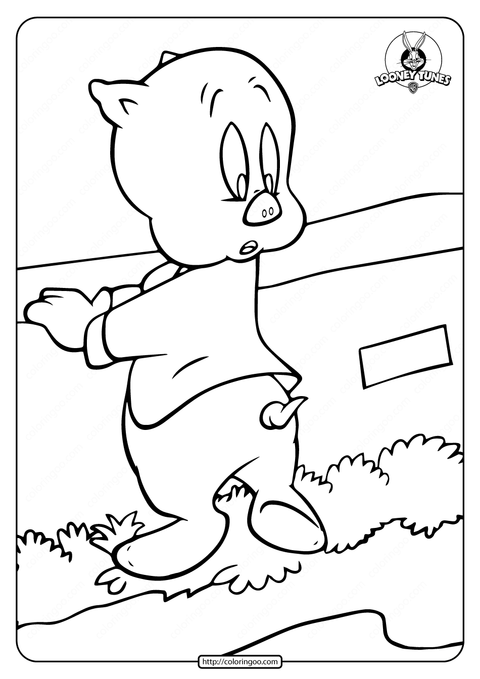 colorful porky pig coloring pages printable jpg