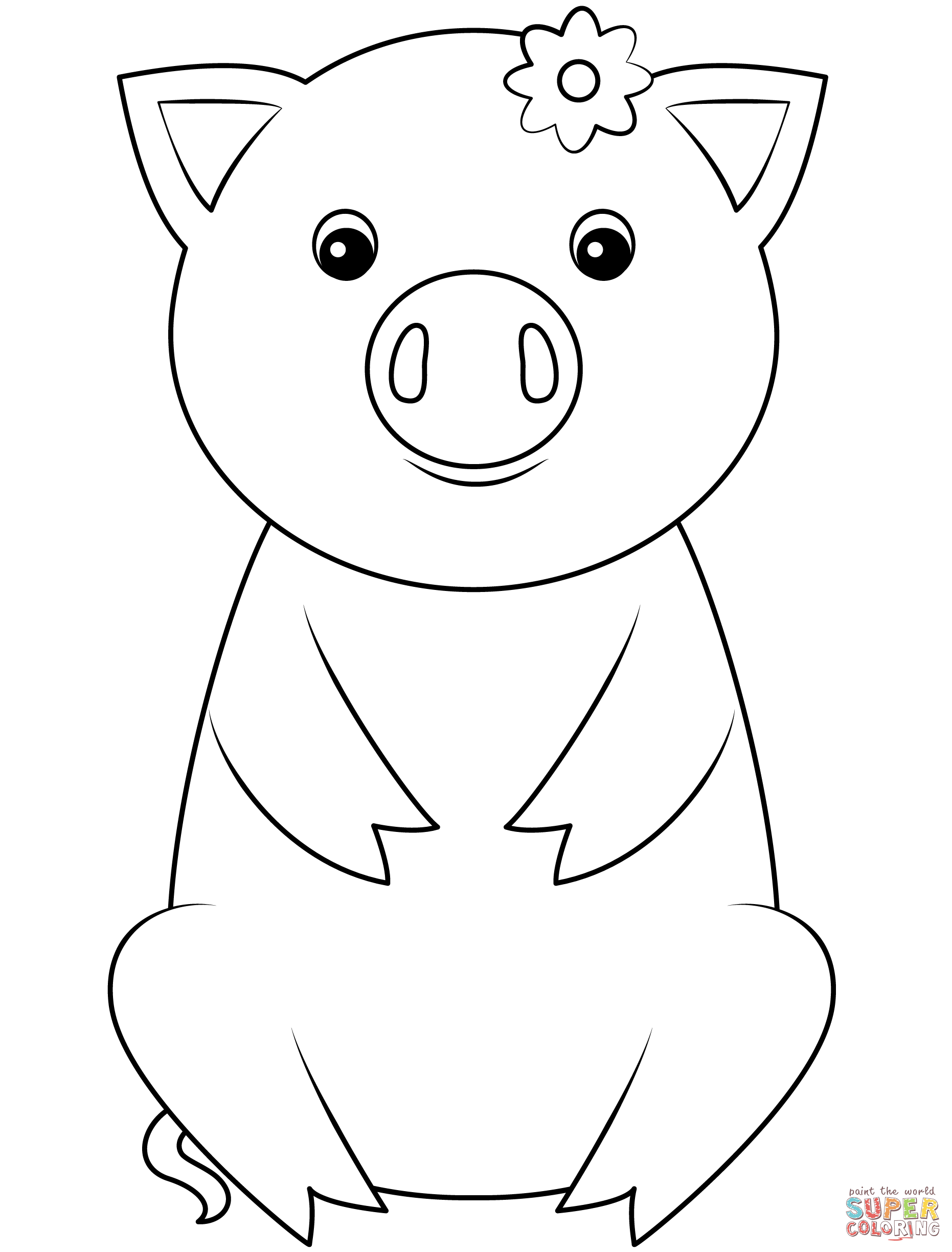 engaging cartoon pig coloring pages printable jpg