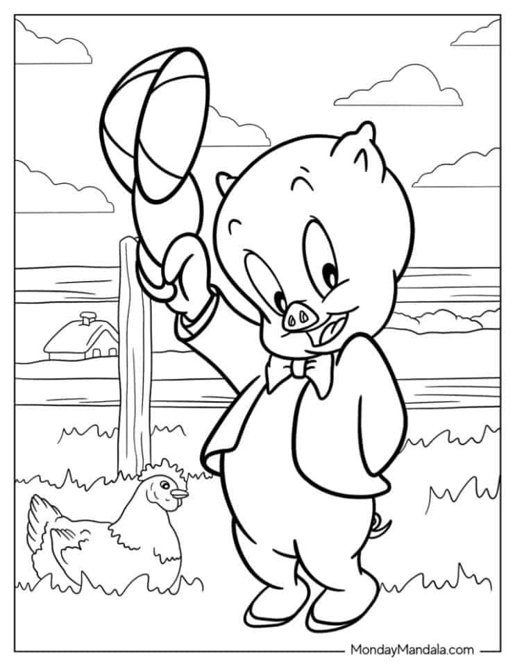 downloadable porky pig coloring pages printable jpg