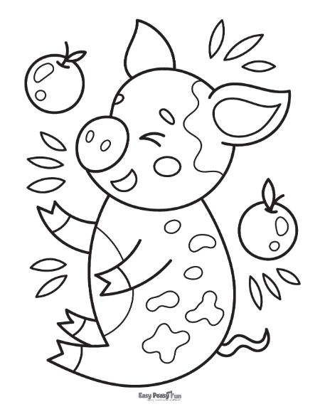 cute simple pig coloring pages printable jpg