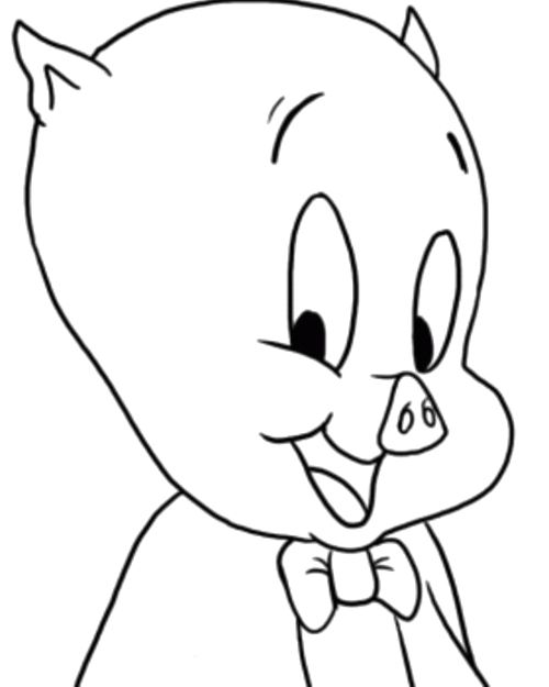 simple porky pig coloring pages printable jpg