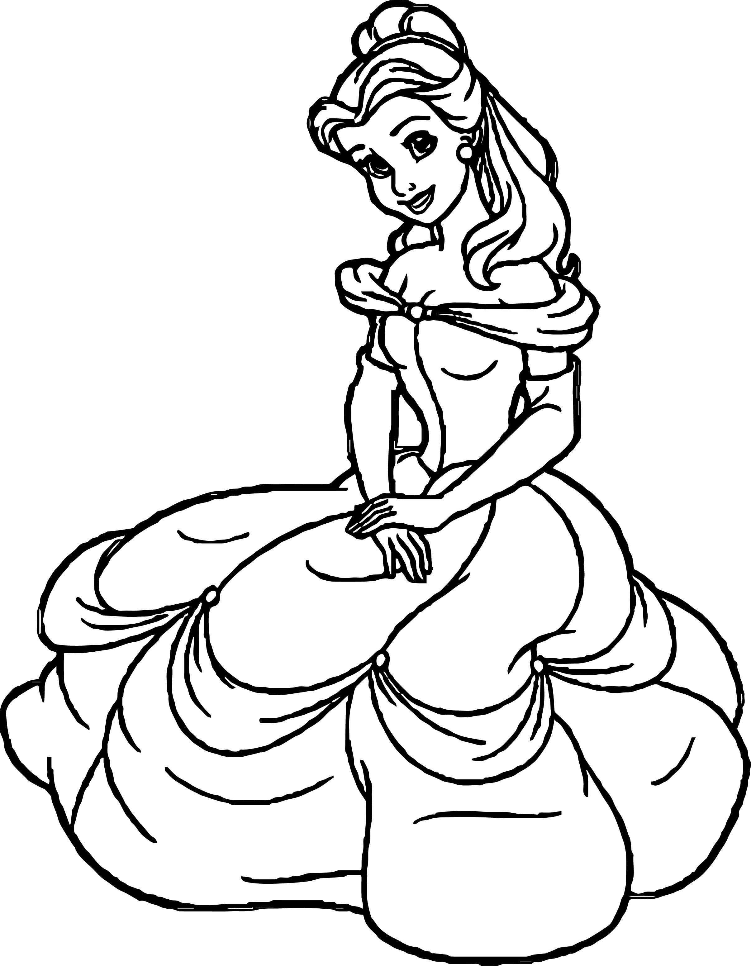 whimsical princess drawing for coloring printable jpg