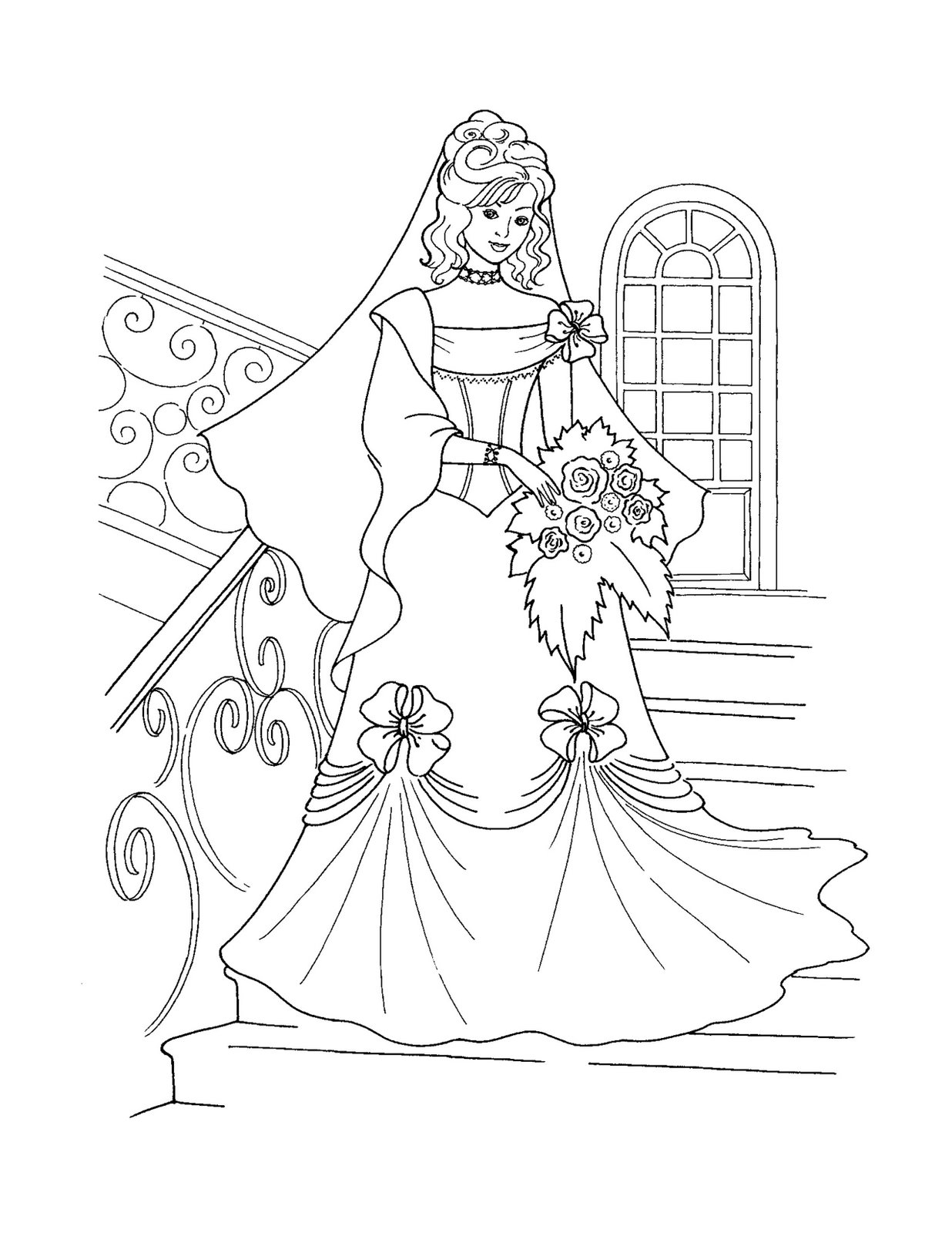 relaxing princess drawing for coloring printable jpg