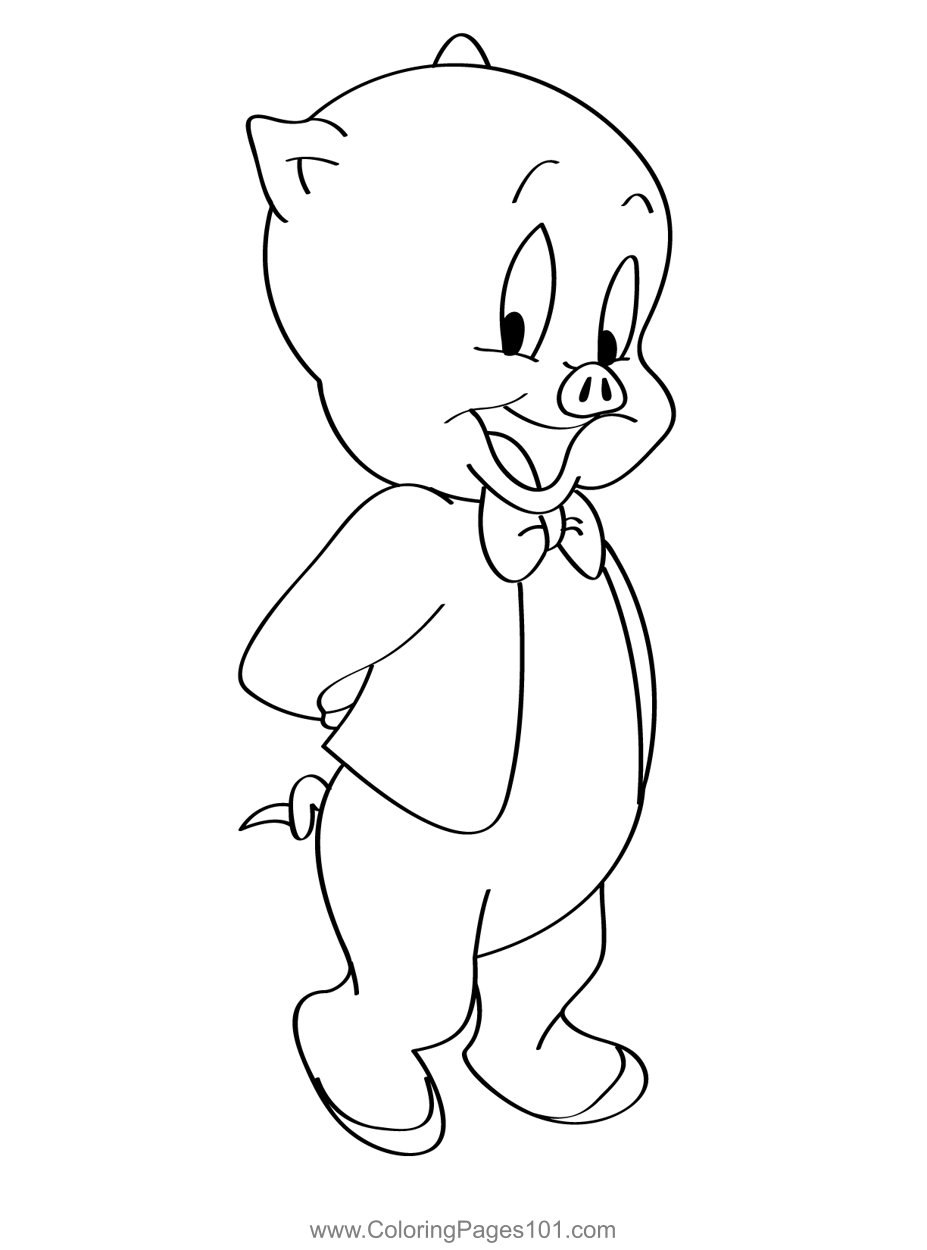 whimsical porky pig coloring pages printable jpg