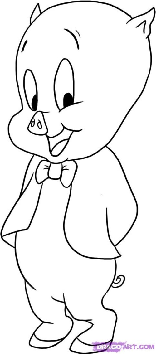 artistic cartoon pig coloring pages printable jpg